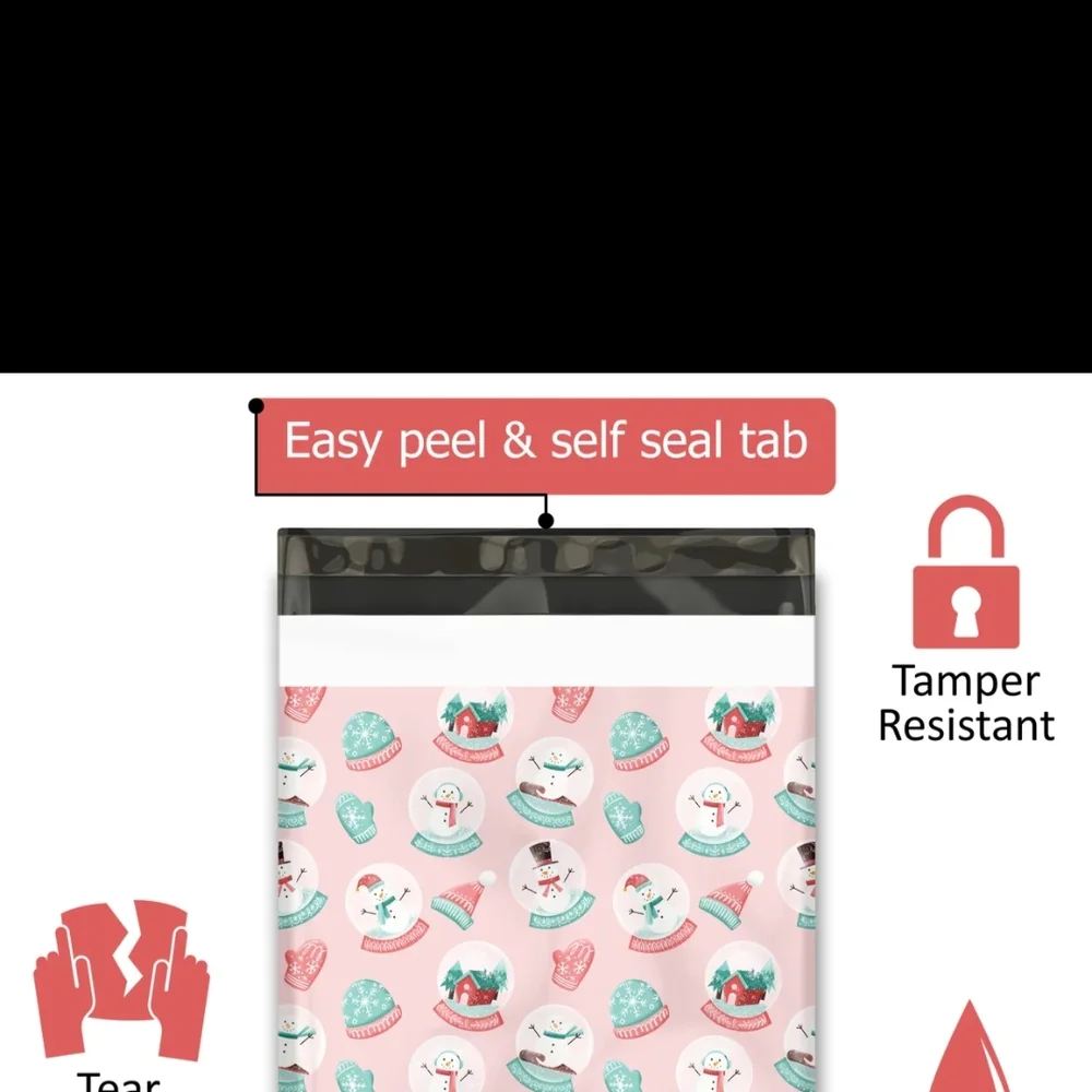 10 Snowman Snowglobe Polymailers